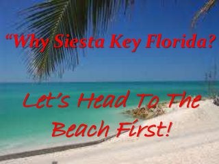 “Why Siesta Key Florida?

Let’s Head To The
Beach First!

 