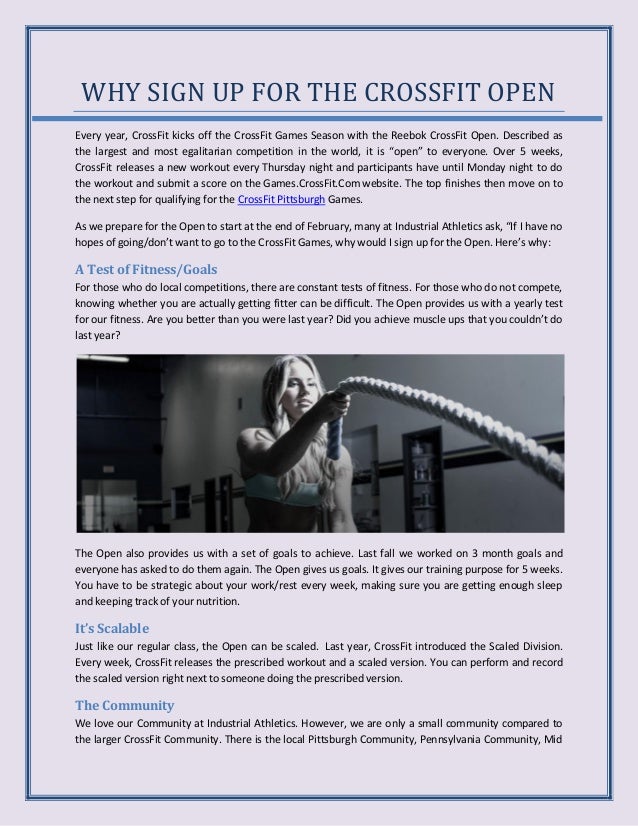 Why sign up for the crossfit open