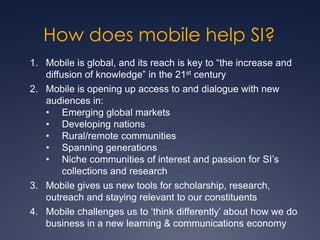 Mission, Metrics & Mobile at SI