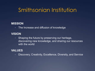 Tate Modern’sPrinciples of InterpretationInterpretation is at the heart of the gallery’s mission.Works of art do not have self-evident meanings. Works of art have a capacity for multiple readings; interpretation should make visitors aware of the subjectivity of any interpretive text. Interpretation embraces a willingness to experiment with new ideas.We recognise the validity of diverse audience responses to works of art.Interpretation should incorporate a wide spectrum of voices and opinions from inside and outside the institution.Visitors are encouraged to link unfamiliar artworks with their everyday experience.