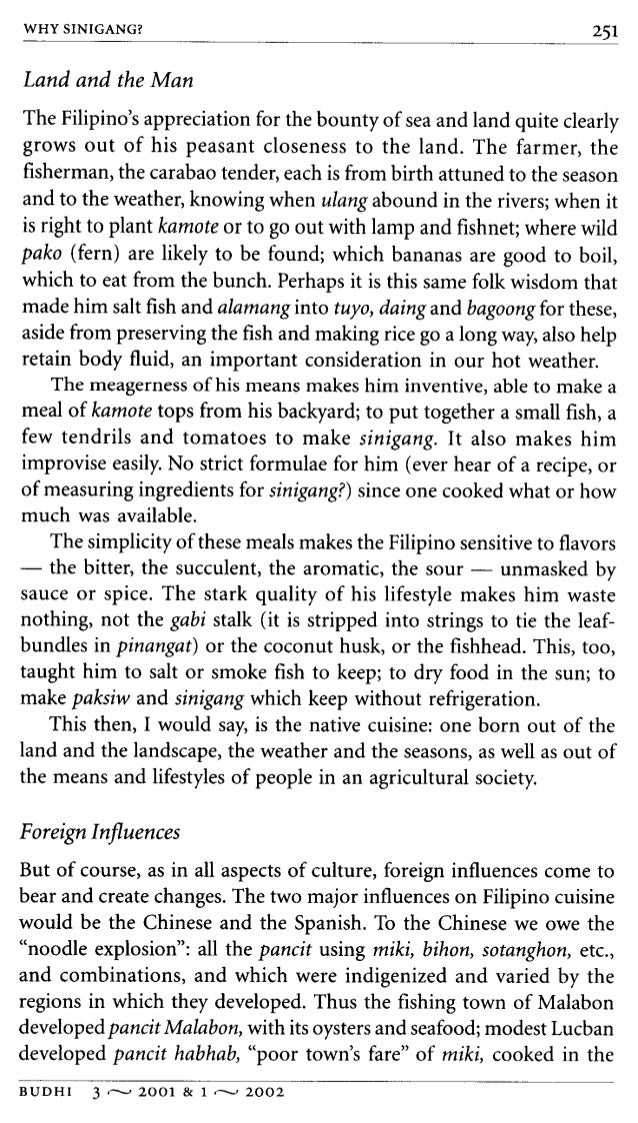 identify the topic sentence of the essay why sinigang