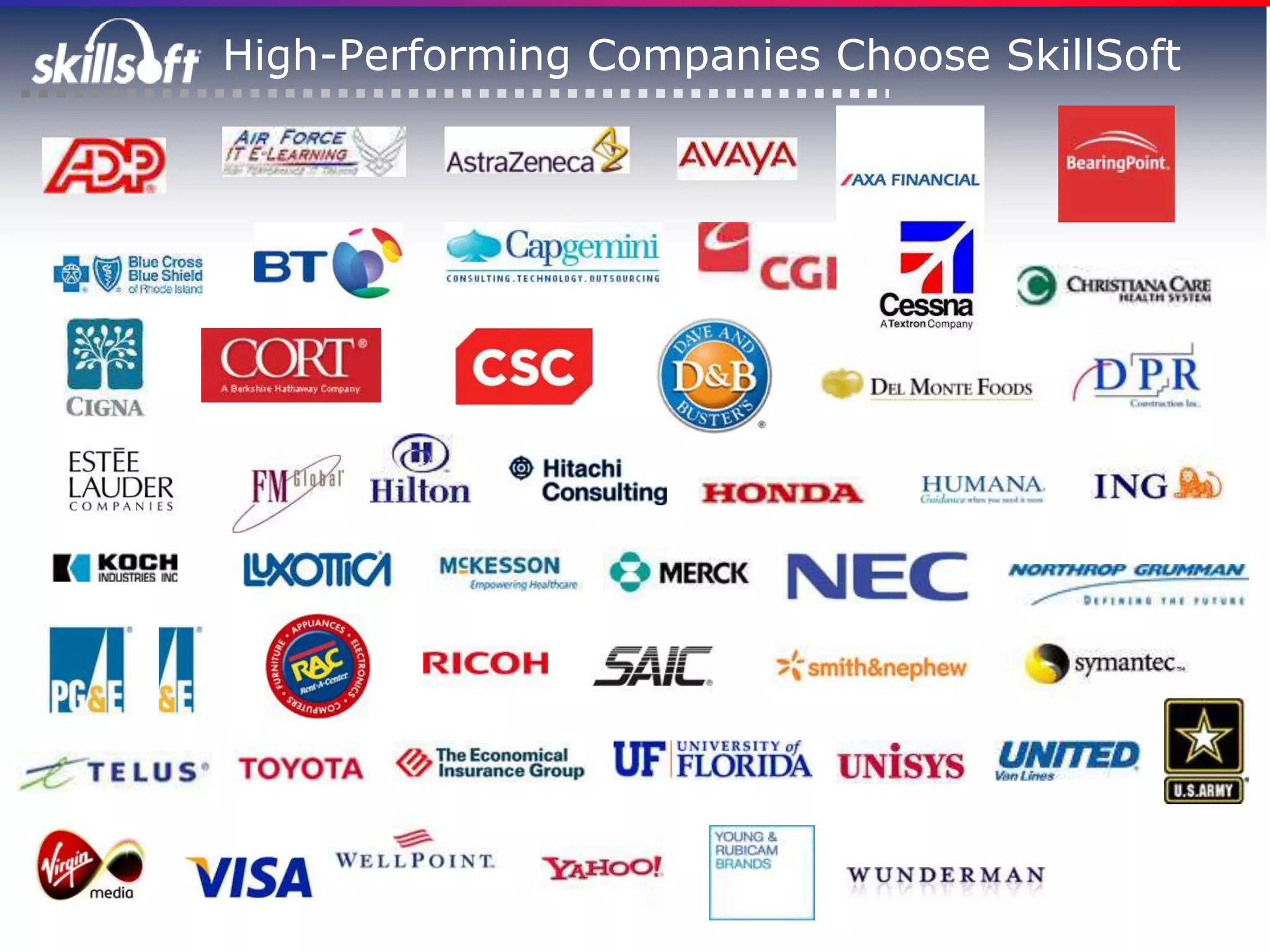 High-Performing Companies Choose SkillSoft
 