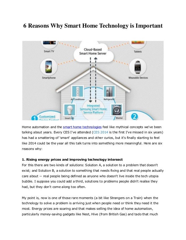 Why smart home technology is important