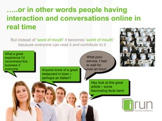 … ..or in other words people having interaction and conversations online in real time What a great experience I’d recommen...