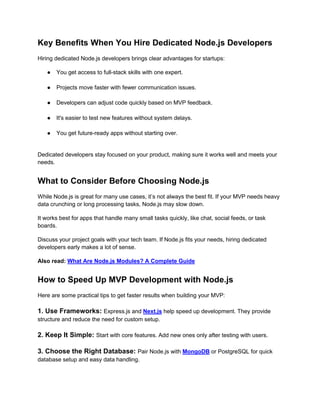 A Comprehensive Guide to Node.js for Fast MVP Development | PDF