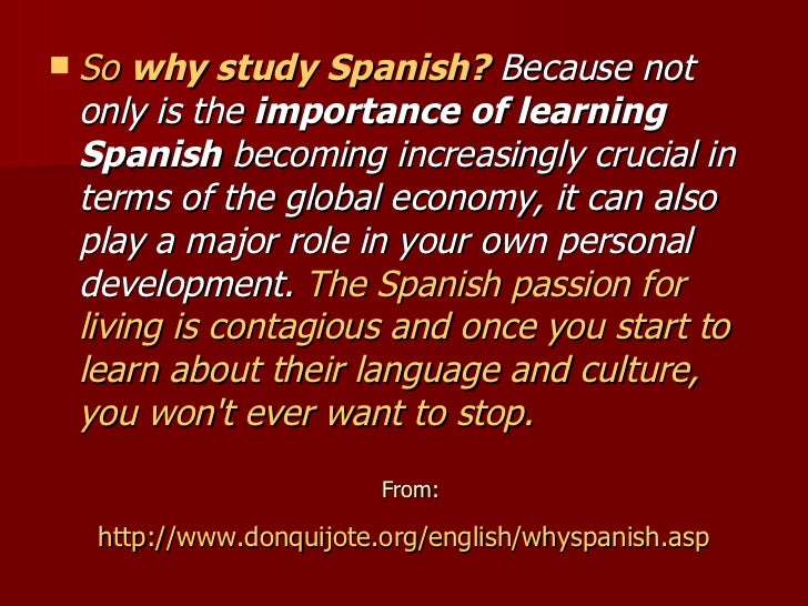 Why Study Spanish
