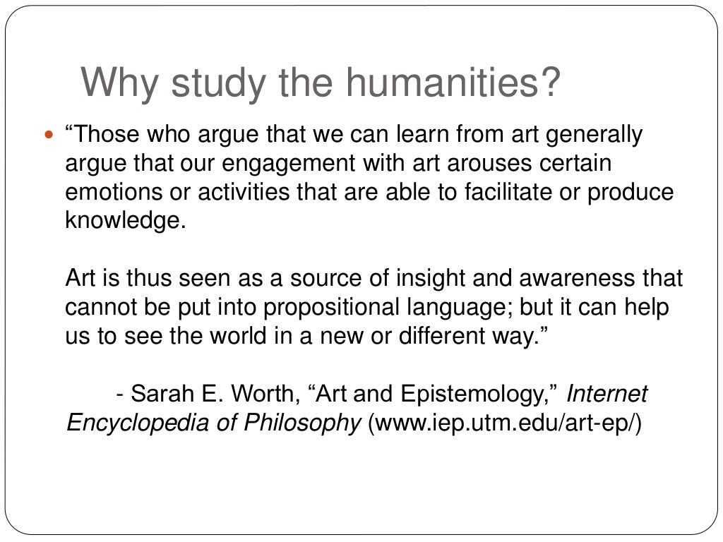 why study the humanities essay
