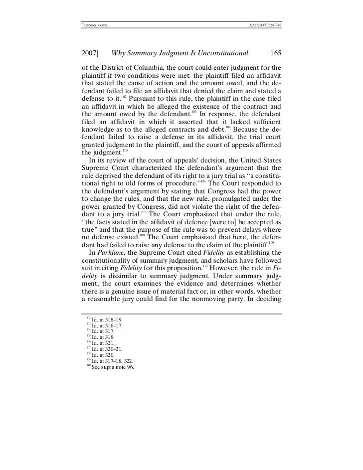 Why Summary Judgment Is Unconstitutional By Suja Thomas Esq