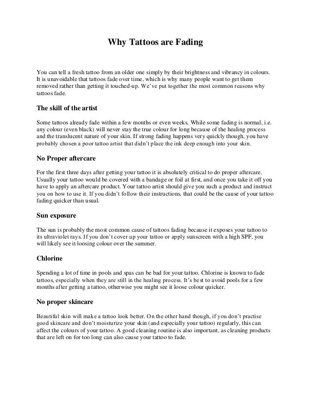 Why Tattoos Are Fading