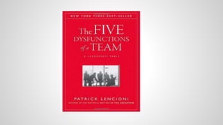 On of the best books on this subject is called The Five
Dysfunctions of a Team – by Patrick M Lencioni.
Originally release...