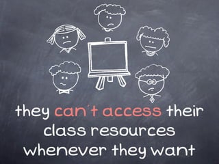 they can’t access their
   class resources
 whenever they want
 