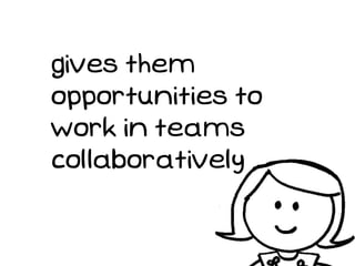 gives them
opportunities to
work in teams
collaboratively
 