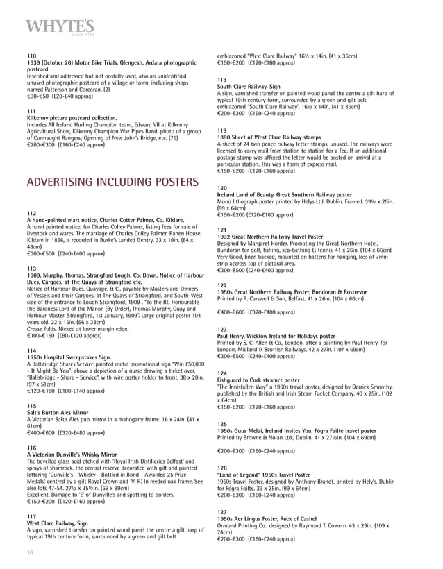 Whyte's Fine Art Auctioneers Dublin 20 September 2014 THE ECLECTIC