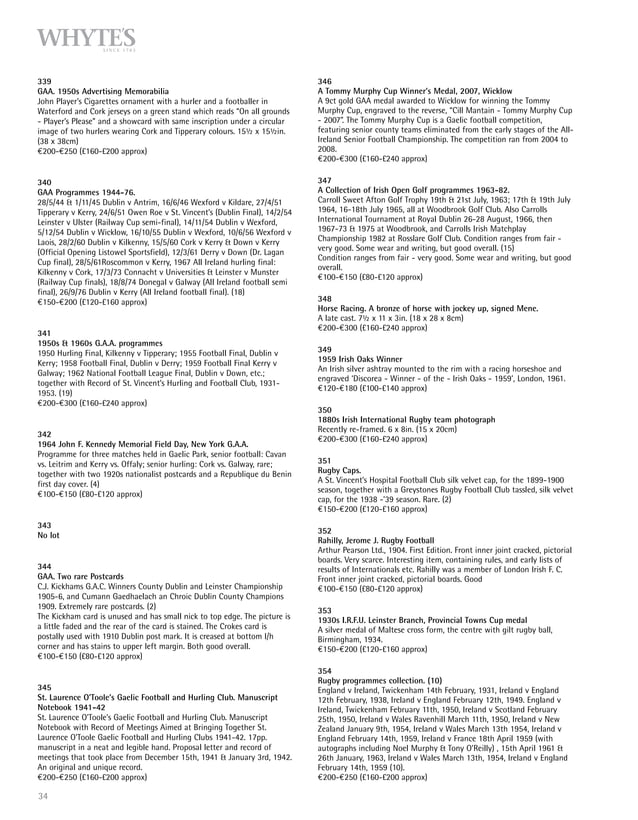 Whyte's Fine Art Auctioneers Dublin 20 September 2014 THE ECLECTIC