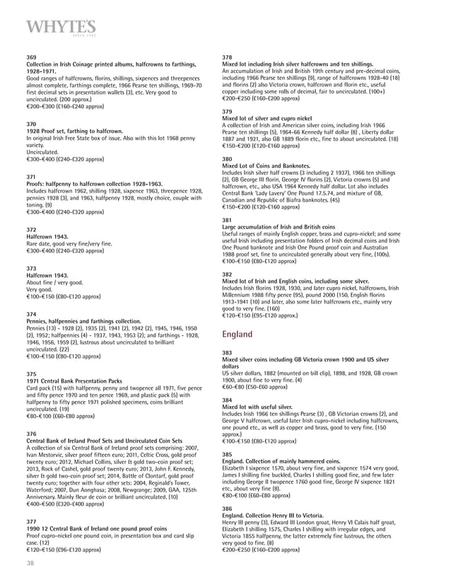 Whyte's Fine Art Auctioneers Dublin 20 September 2014 THE ECLECTIC