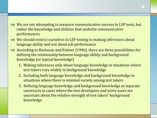 Why Test Language for Specific Purposes? | PDF