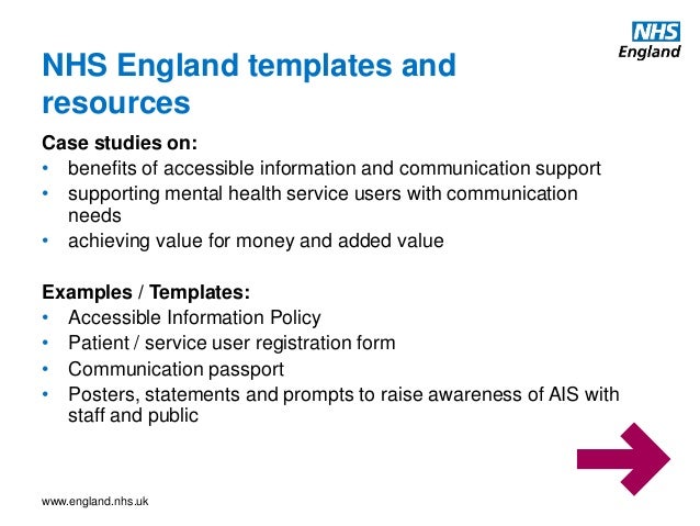 nhs passport communication template Jane  NHS Fox, Information Why the Accessible  Standard