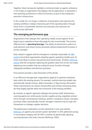 The Agentic Enterprise: Redesigning Operating Models for AI Success | PDF