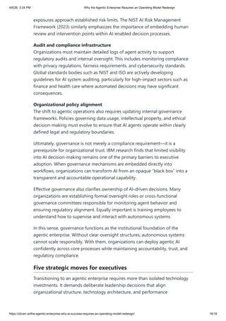 Operating Model Governance Requirement The Agentic Enterprise: Redesigning Operating Models for AI Success | PDF