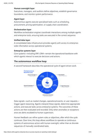 The Agentic Enterprise: Redesigning Operating Models for AI Success | PDF
