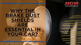 WHY THE
BRAKE DUST
SHIELDS
ARE
ESSENTIAL IN
YOUR CAR?
 