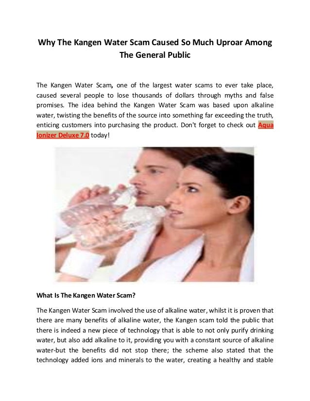 Why The Kangen Water Scam Caused So Much Uproar Among The General Pub…