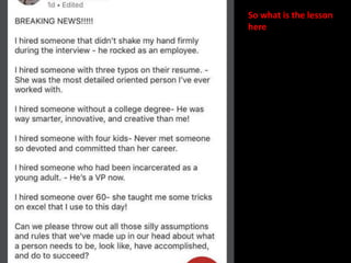 So what is the lesson
here
 