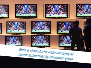 Gain a data-driven understanding ofmedia saturation by consumer group
 