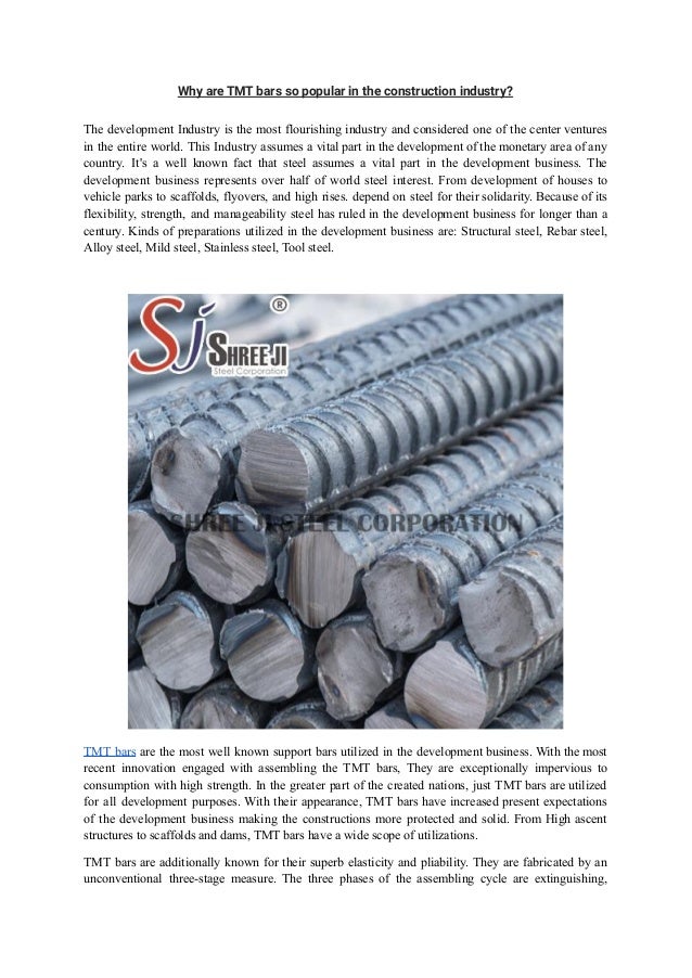 Why tmt bars are so popular in the construction industry