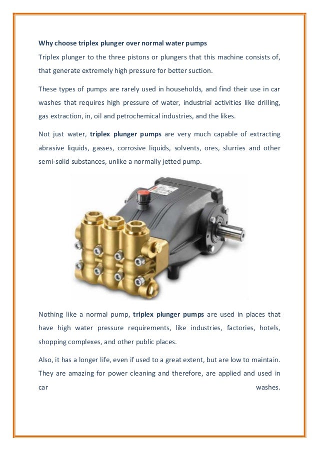 Triplex Plunger Pumps Easy To Operate With High Adaptability