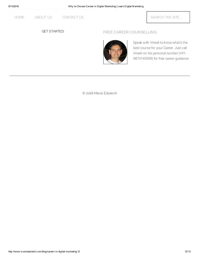 why a career in marketing