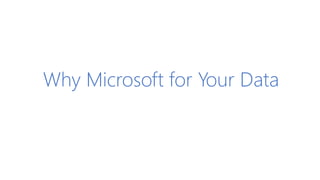 Why Microsoft for Your Data
 
