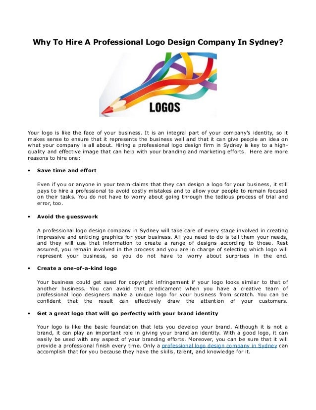 Why To Hire A Professional Logo Design Company In Sydney Why To Hire A Professional Logo Design Company In Sydney