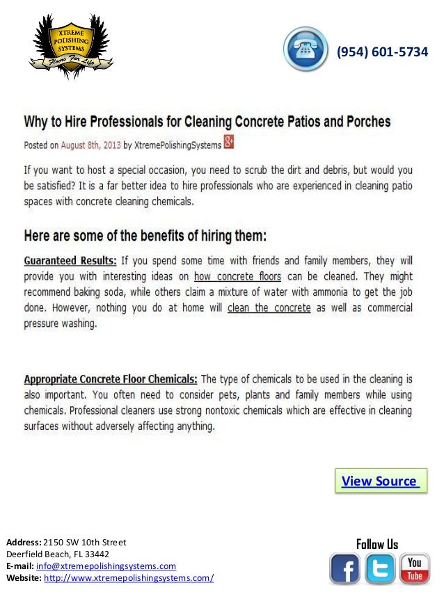 Why to Hire Professionals for Cleaning Concrete Patios and Porches