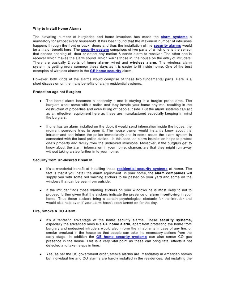 Why To Install Home Alarms Home Security Systems Wireless Home Au
