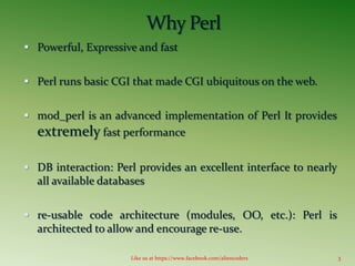 Minimal reason to learn Perl | PPTX | Programming Languages | Computing