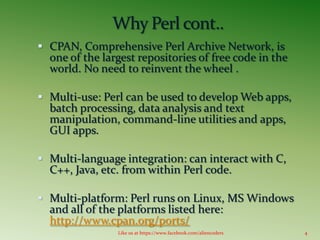 Minimal reason to learn Perl | PPTX | Programming Languages | Computing