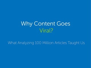 Why to make content goes viral
