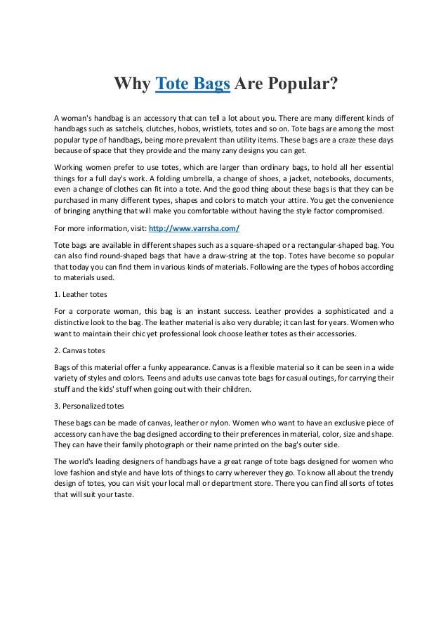 Why tote bags are popular