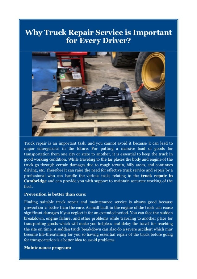 Why Truck Repair Service is Important for Every Driver?