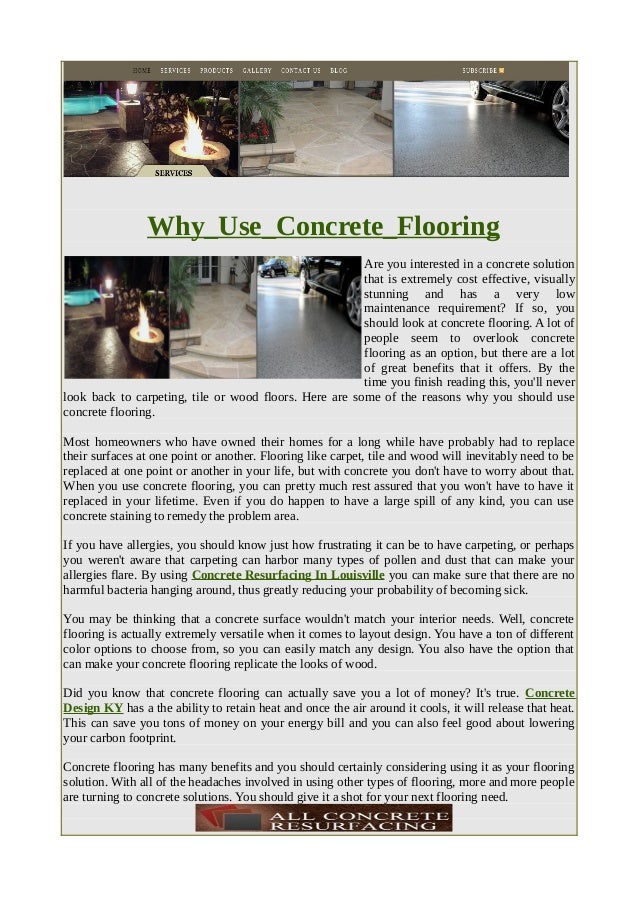 Why Use Concrete Flooring