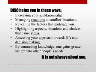 Conditions involving
Why
What
How
 