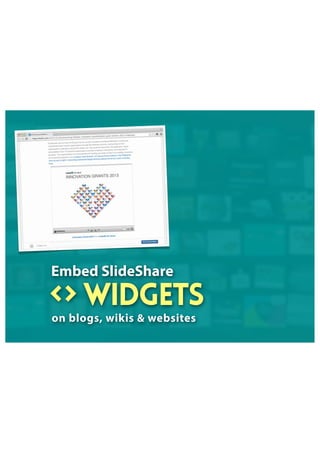 Embed SlideShare
widgets
on blogs, wikis & websites
 
