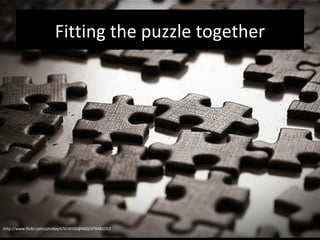 Fitting the puzzle together http://www.flickr.com/photos/47658930@N00/476481053 