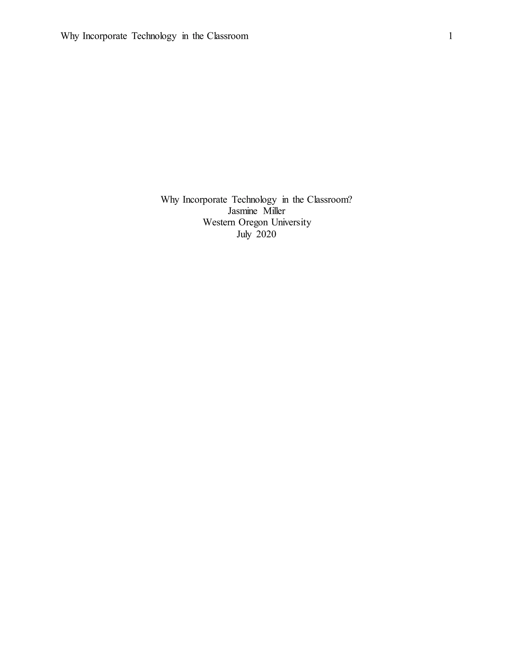 Why Use Technology In The Classroom