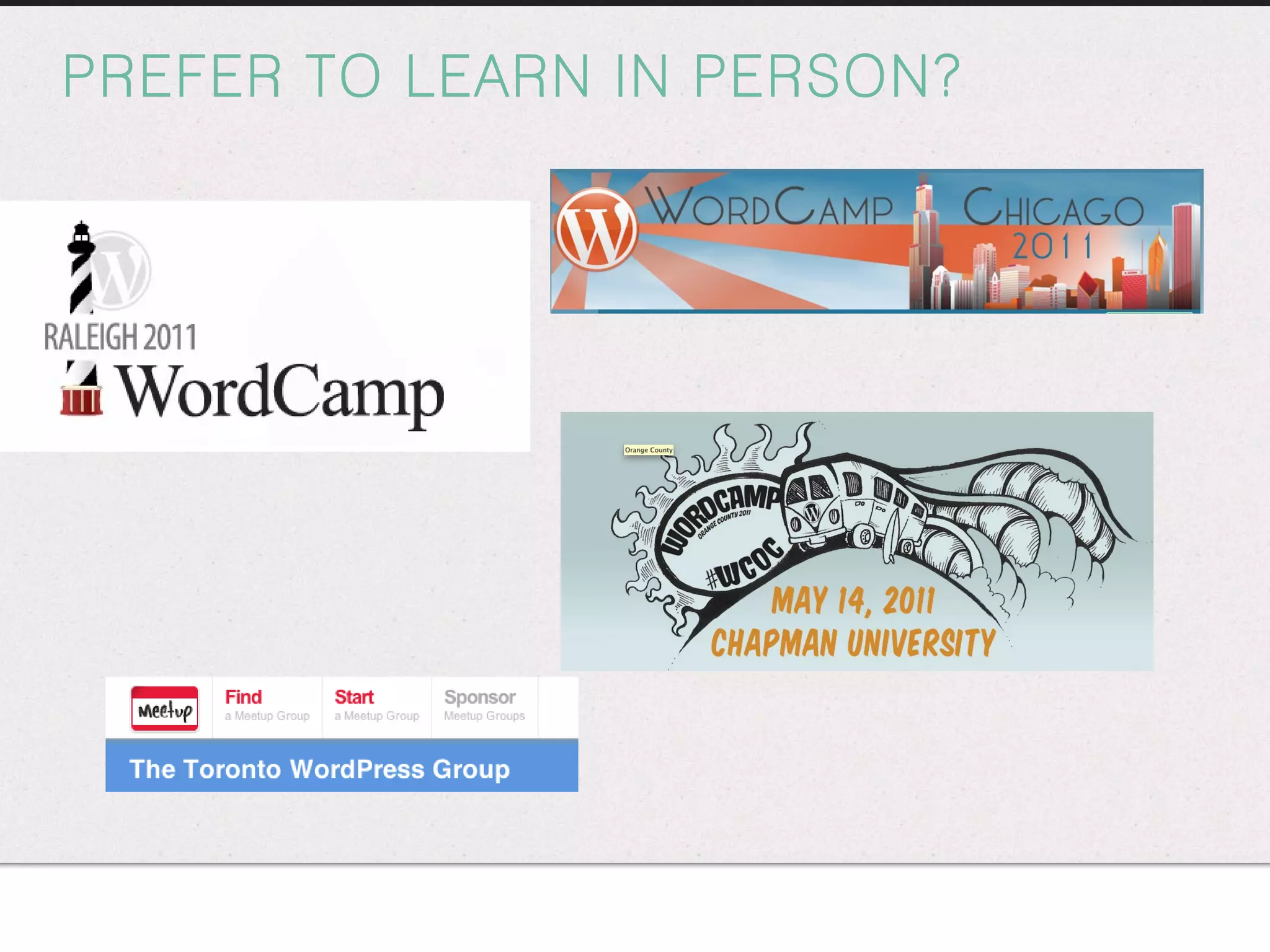 PREFER TO LEARN IN PERSON? 