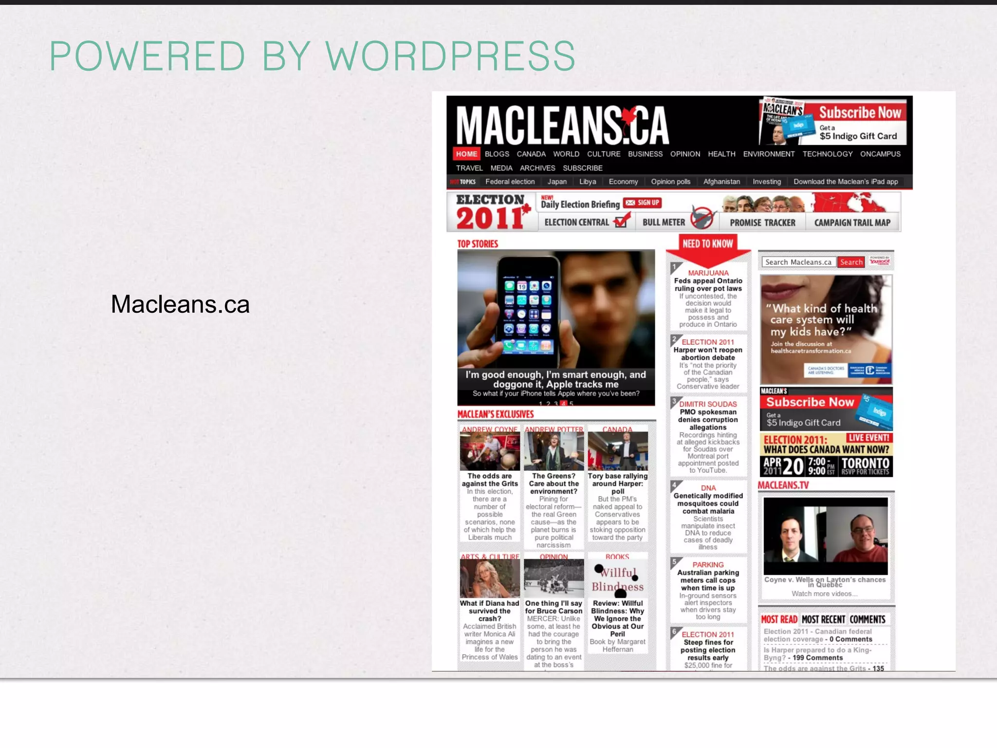 POWERED BY WORDPRESS Macleans.ca 