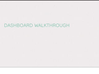DASHBOARD WALKTHROUGH 