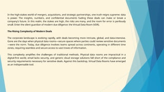 Essential Virtual Data Rooms for Due Diligence | PPTX