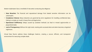 Essential Virtual Data Rooms for Due Diligence | PPTX